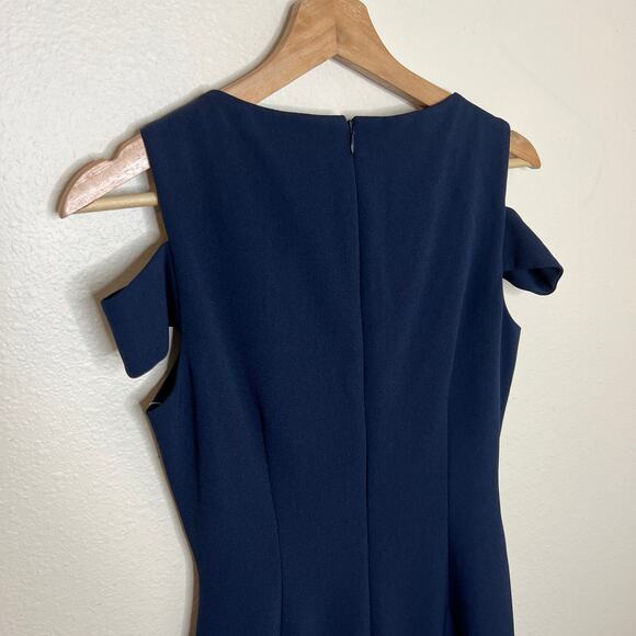 Tahari Arthur S Levine Navy Sleeveless Dress 2 - Picture 7 of 13